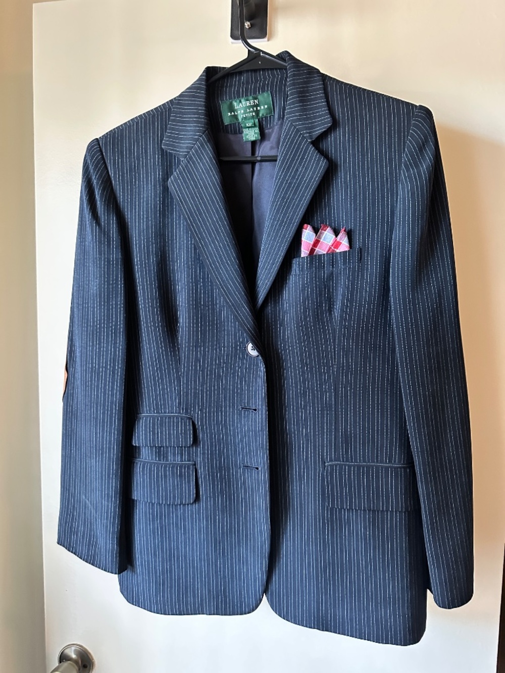 Ralph Lauren Petite Nacy Blue Striped Blazer